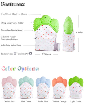 Green bear's paw Teething Mittens